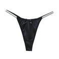 thumbnail image 1 of Panties for Women,Low Rise Thong Panties for Women with Glossy Sheer Lace Trim Comfortable Stretchy Soft Underwear Apparel,Womens Underwear,Black,L, 1 of 4