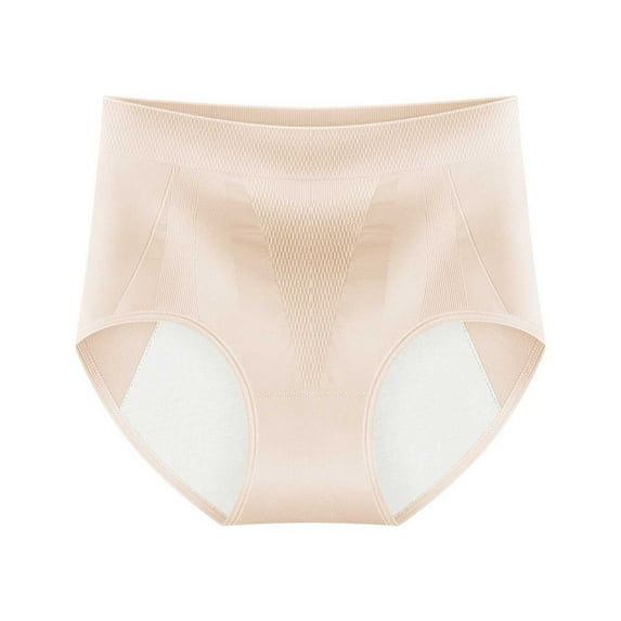 Panties for Women,Menstrual Underwear for Side Leakage with Triple Wide Pure Crotch and Comfortable Waistband,Womens Underwear,Beige,M