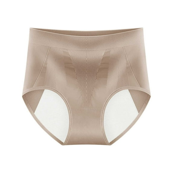 Panties for Women,Menstrual Underwear for Side Leakage with Triple Wide Pure Crotch and Comfortable Waistband,Womens Underwear,Khaki,L