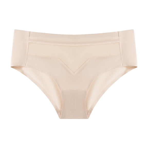 Panties for Women,Mid Waist Quick Drying Ice Silk Panties Thin Non Marking Seamless Comfort Underwear for Women,Womens Underwear,Light Yellow,M