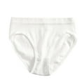 thumbnail image 1 of Panties for Women,Mid Waist Ribbed Seamless Briefs Solid Color Comfortable Panties,Womens Underwear,White,L, 1 of 3