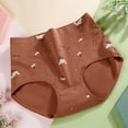 thumbnail image 1 of Panties for Women Plus Size Women's High Waist Cotton Panties Soft Breathable Underwear Printed Briefs for Teen Girls Brown L, 1 of 3