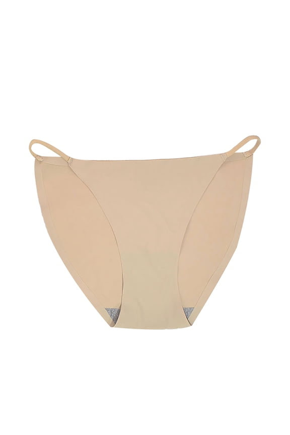 Panties for Women,Pure Desire Ice Silk Seamless Thong Panties with Thin Strap for Comfort and Style,Womens Underwear,Khaki,L