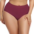 thumbnail image 1 of Panties for Women,Seamless High Waisted Underwear Fitted Pure Briefs Comfortable Stretch Soft Panties,Womens Underwear,Red,4XL, 1 of 3