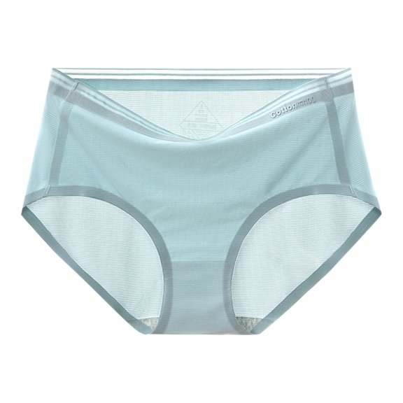 Panties for Women,Seamless Ice Silk Underwear Breathable Large Size Triangle Panties,Womens Underwear,Blue,L