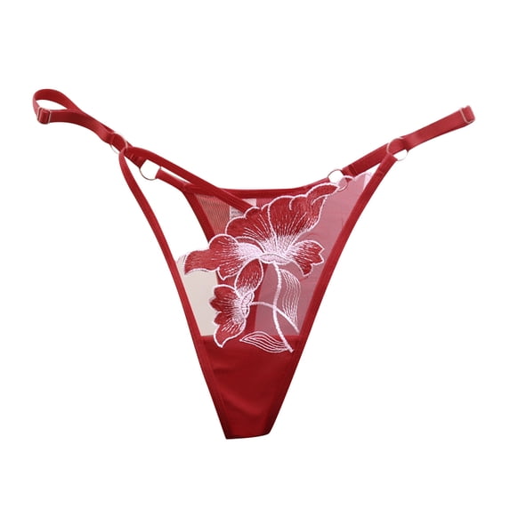 Panties for Women,Seamless Mesh Thong Panties for Women with Jacquard Lace and Thin Straps Comfortable Underwear,Womens Underwear,B,One Size