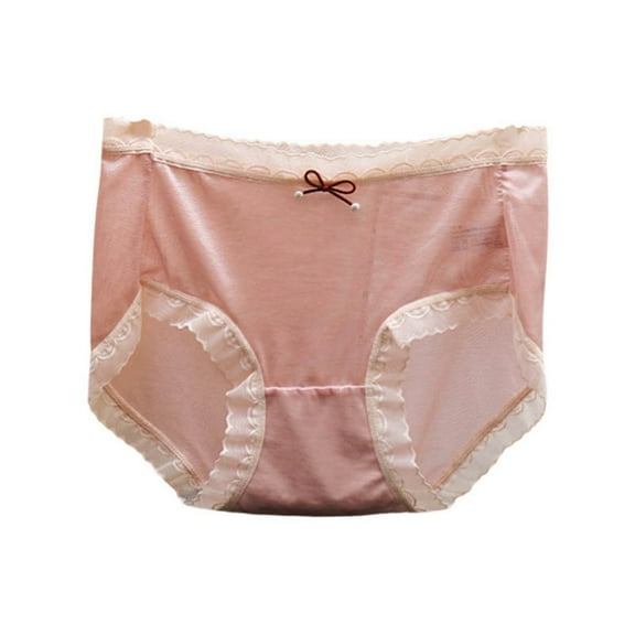 Panties for Women,Seamless Sheer Silk Underwear For Women Comfortable Breathable Mid Rise Triangle Panties,Womens Underwear,Red,XL