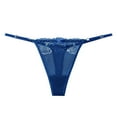 thumbnail image 1 of Panties for Women,Seamless T-Back Thong Panties with Lace Trim and Thin Garter,Womens Underwear,Blue,L, 1 of 5