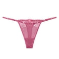 thumbnail image 1 of Panties for Women,Seamless T-Back Thong Panties with Lace Trim and Thin Garter,Womens Underwear,Pink,L, 1 of 5