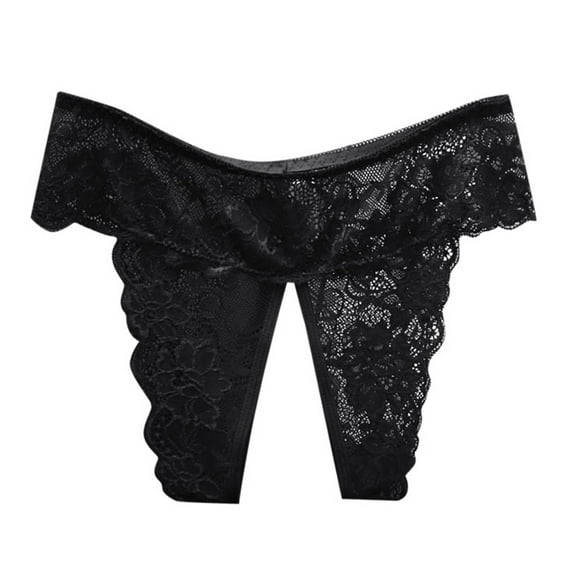 Panties for Women, Low Waisted Lace Triangle Panties For Plus Size Women Comfortable Flirtatious Design,Womens Underwear,Black,2XL