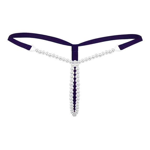 Panties for Women Sexy Women Pearl G String And Thongs Solid Low Waist Underwear