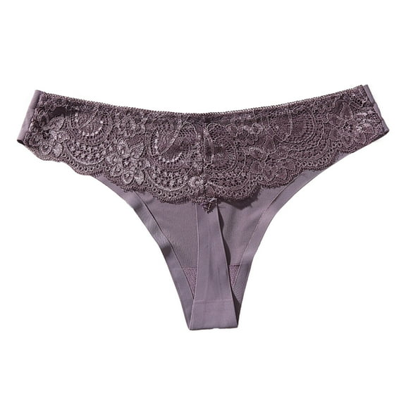 Panties for Women,Sheer Hollow Out Lace Thong Panties For Women Low Rise Waistband Comfortable Underwear,Womens Underwear,Coffee,L