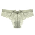 thumbnail image 1 of Panties for Women,Sheer Lace Low Rise Delicate Panties Feminine Bow Comfortable Everyday Wear,Womens Underwear,Green,S, 1 of 3