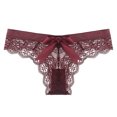 thumbnail image 1 of Panties for Women,Sheer Lace Low Rise Delicate Panties Feminine Bow Comfortable Everyday Wear,Womens Underwear,Red,S, 1 of 4