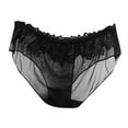 thumbnail image 1 of Panties for Women,Sheer Lace Low Rise Seamless Underwear For Women Delicate Mesh Triangle Panties Comfortable Everyday Wear,Womens Underwear,Black,L, 1 of 3