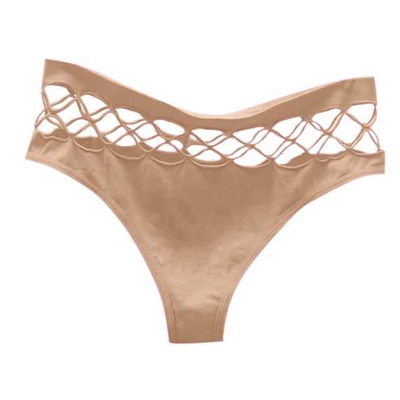 Panties for Women,Sheer Seamless Underwear Low Rise Thong For Women High Elasticity Lifting Comfortable Mesh Design,Womens Underwear,Beige,XL