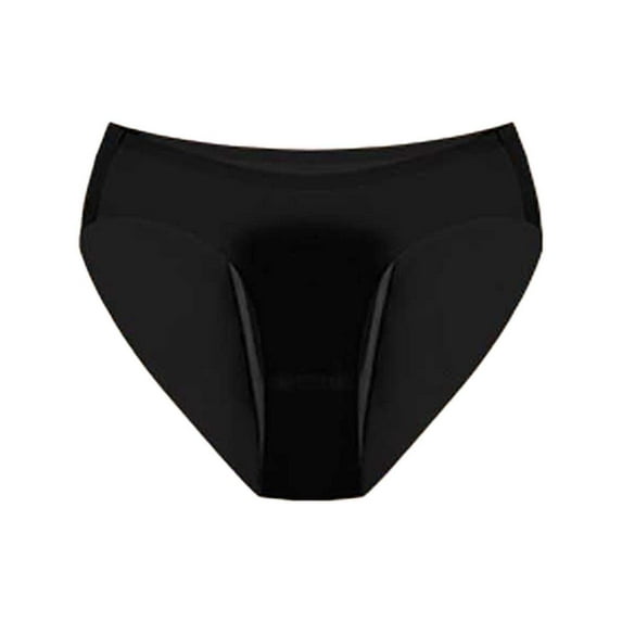 Panties for Women,Silk Seamless Menstrual Underwear with Advanced Four Layer Absorbent Leak Proof for Comfort,Womens Underwear,Black,M