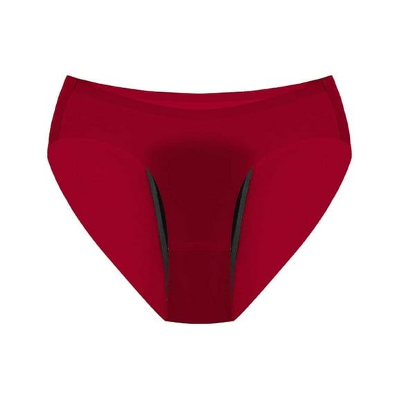 Panties for Women,Silk Seamless Menstrual Underwear with Advanced Four Layer Absorbent Leak Proof for Comfort,Womens Underwear,RD1,S