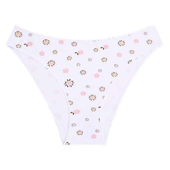 Panties for Women Tbopshirt Brief Underwear,Hipster Underwear,Women's Fashion Printing Flower Briefs Transparent Cotton Underpants,Cheeky Panties