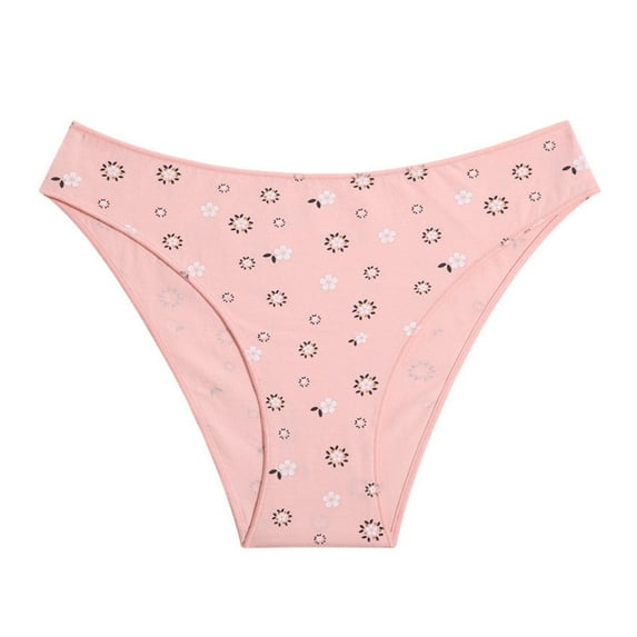 Panties for Women Tbopshirt Brief Underwear,Hipster Underwear,Women's Fashion Printing Flower Briefs Transparent Cotton Underpants,Cheeky Panties