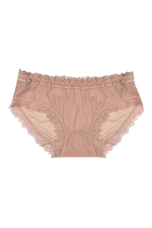 Panties for Women Tbopshirt Brief Underwear,Hipster Underwear,Women's Stretch Bikini Panty Lace Trim 7 Colors Comfy Underwear,Cheeky Panties