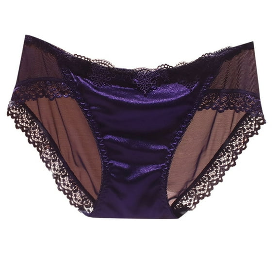 Panties for Women,Transparent Lace Seamless Underwear for Women Soft Comfortable Triangle Panties,Womens Underwear,Dark Blue,M