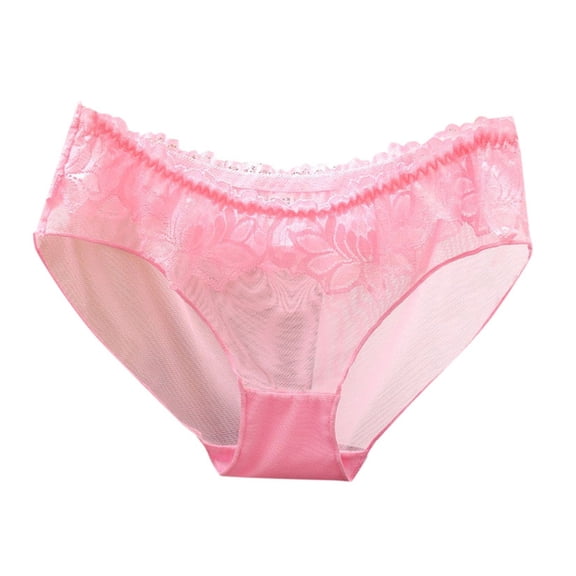 Panties for Women,Transparent Lace Underwear Low Waisted Seamless Mesh Triangle Panties For Women,Womens Underwear,Watermelon Red,L