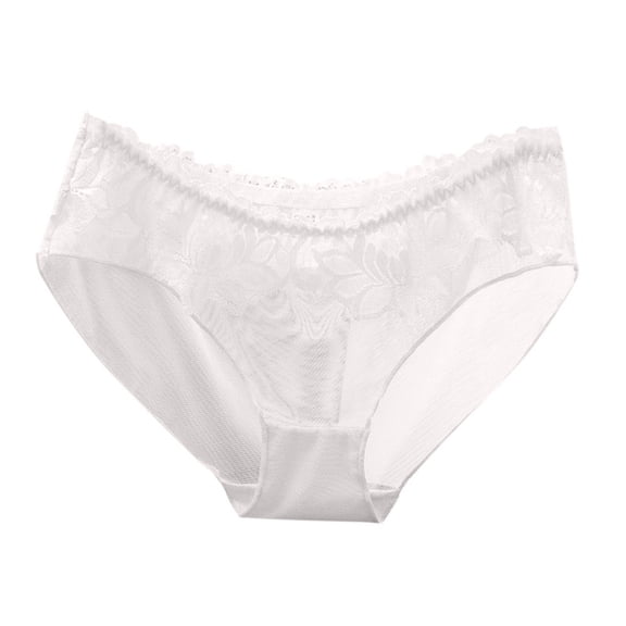 Panties for Women,Transparent Lace Underwear Low Waisted Seamless Mesh Triangle Panties For Women,Womens Underwear,White,M