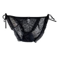 thumbnail image 1 of Panties for Women,Unfasten Ties Lace Triangle Panties with Adjustable Lace Up Edge Design for Women,Womens Underwear,Black,One Size, 1 of 4