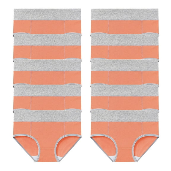 Panties for Women New 10PCS High Waisted Womens Cotton Underwear Tummy Suits Breathable Plus Size Briefs Panties Orange 4XL