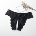 thumbnail image 1 of Panties for Womens Underwear Cotton Lace Cutout Sexy Bikini Thong Briefs Black 2Xl, 1 of 2