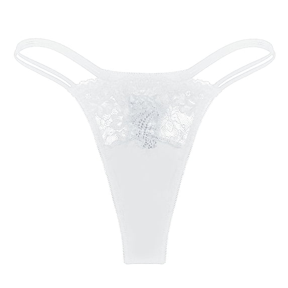 Panties for Womens Underwear Lace Sexy G String Bikini Brief White S