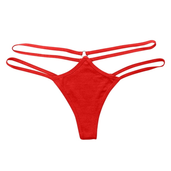 Panties for Womens Underwear Slim Waist Comfort G String Sexy Daily Panties Red S