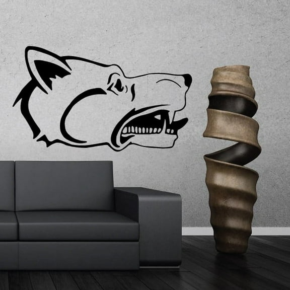 Panting Wolf Head Decal - 36 Inches
