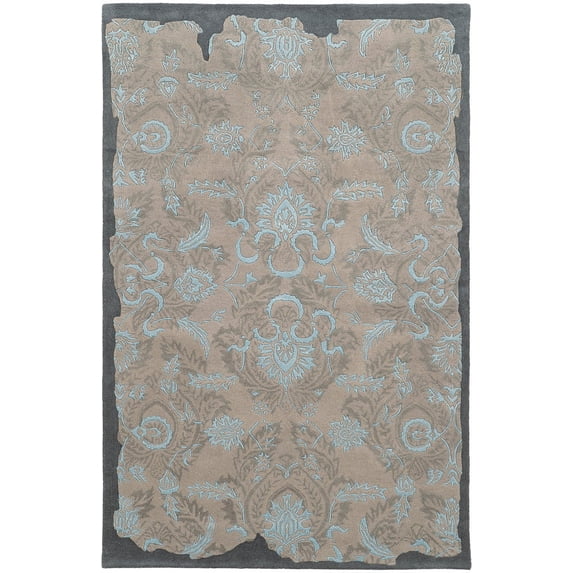 Pantone Color Influence Area Rug 45102 Grey Circles Stems 10' x 13' Rectangle