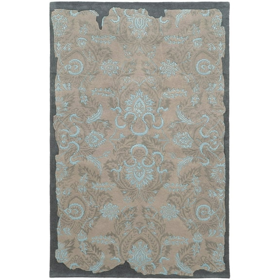 Pantone Color Influence Area Rug 45102 Grey Circles Stems 10' x 13' Rectangle