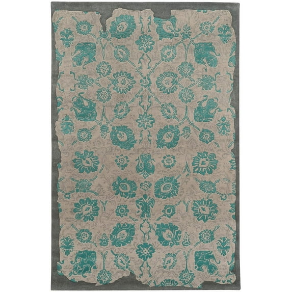Pantone Color Influence Area Rug 45103 Grey Scrolls Vines 8' x 10' Rectangle