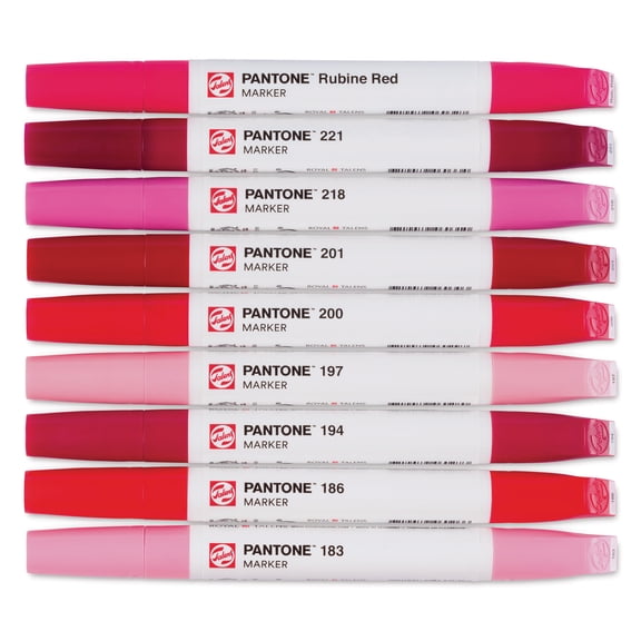 Pantone Dual Tip Markers - Set of 9, Cool Red