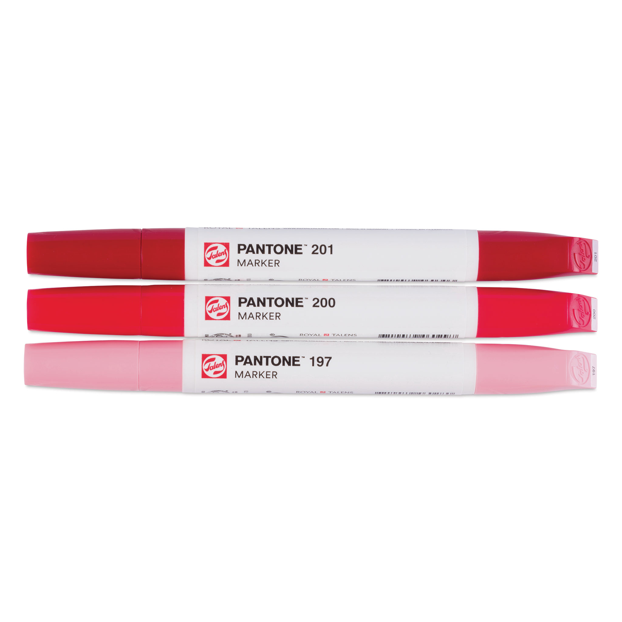 Pantone Dual Tip Markers Red, Set of 3