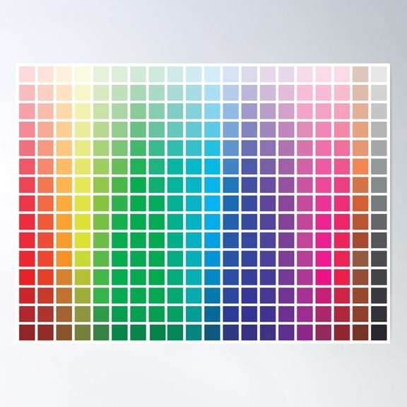 Pantone Grid Poster Wall Art, Modern Wall Decor For Living Room Bedroom, 16x24 UNFRAMED