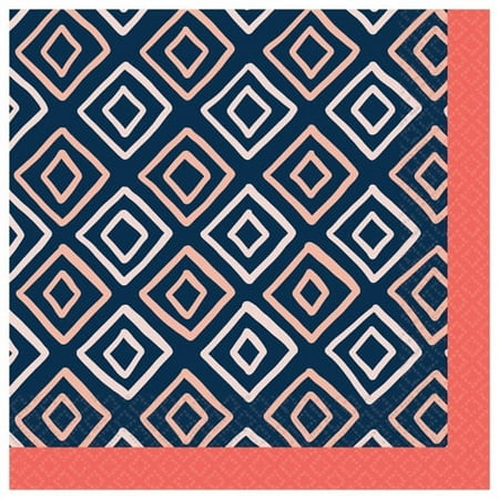 Pantone Living Coral Theme Party Beverage Napkins DIAMOND