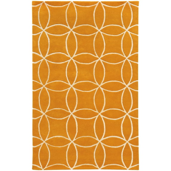 Pantone Optic Area Rug 41105 Yellow Circles Loops 8' x 10' Rectangle