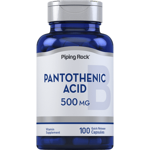 Pantothenic Acid 500mg | 100 Capsules | Supplement for Men and Women | by Piping Rock