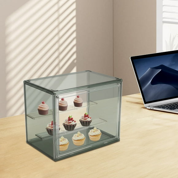 Pantry Bakery Keeps Fresh for Pastry Donut Bagel Muffins Rolls Display Case Bread Box for Kitchen Countertop, 2 Tier Display Shelf Cake Cupcake Bread Storage Container