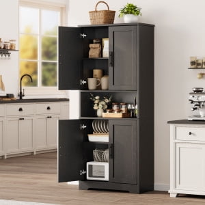 Pantry Cabinet,70" Tall Kitchen Pantry Cabinet with Doors and Adjustable Shelves, Freestanding Cupboard, Tall Storage Cabinet for Bathroom, Dining Room, Living Room