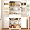 thumbnail image 1 of Pantry Cabinet Clearance, Lofka 71" Large Kitchen Storage Cabinet with Adjustable Shelves & Anti-Tip Design, 4 Doors, 12 Shelves, 1 Drawer, White, 1 of 9