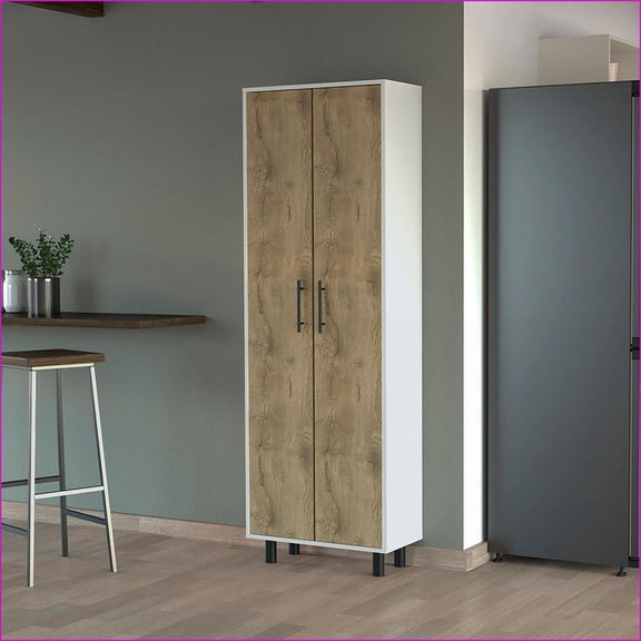 Pantry Cabinet, Tall 5-Shelf Storage Organizer with 2 Doors | Engineered Wood | MDF