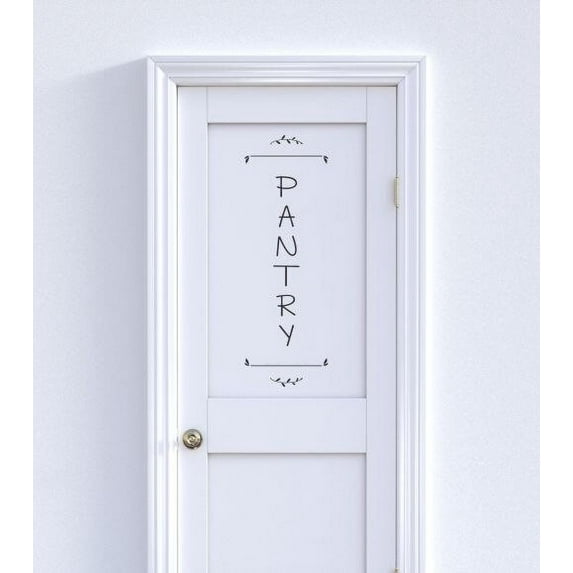 Pantry Decal for Door Kitchen Decor Stickers Words Vinyl Wall Art Letters 12x36-Inch Black