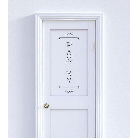 Pantry Decal for Door Kitchen Decor Stickers Words Vinyl Wall Art Letters 12x36-Inch Black