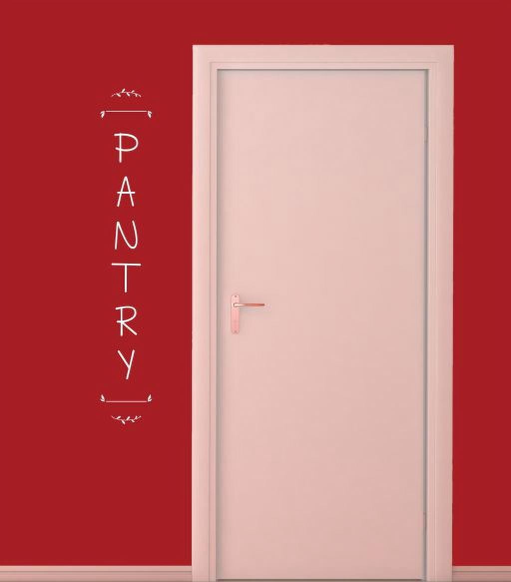 Pantry Decal for Door Kitchen Decor Stickers Words Vinyl Wall Art Letters 8x52.5-Inch White